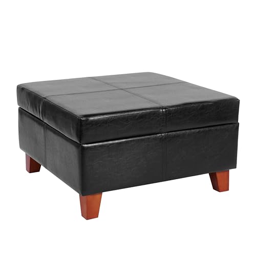 HomePop Wood Legs Ottoman
