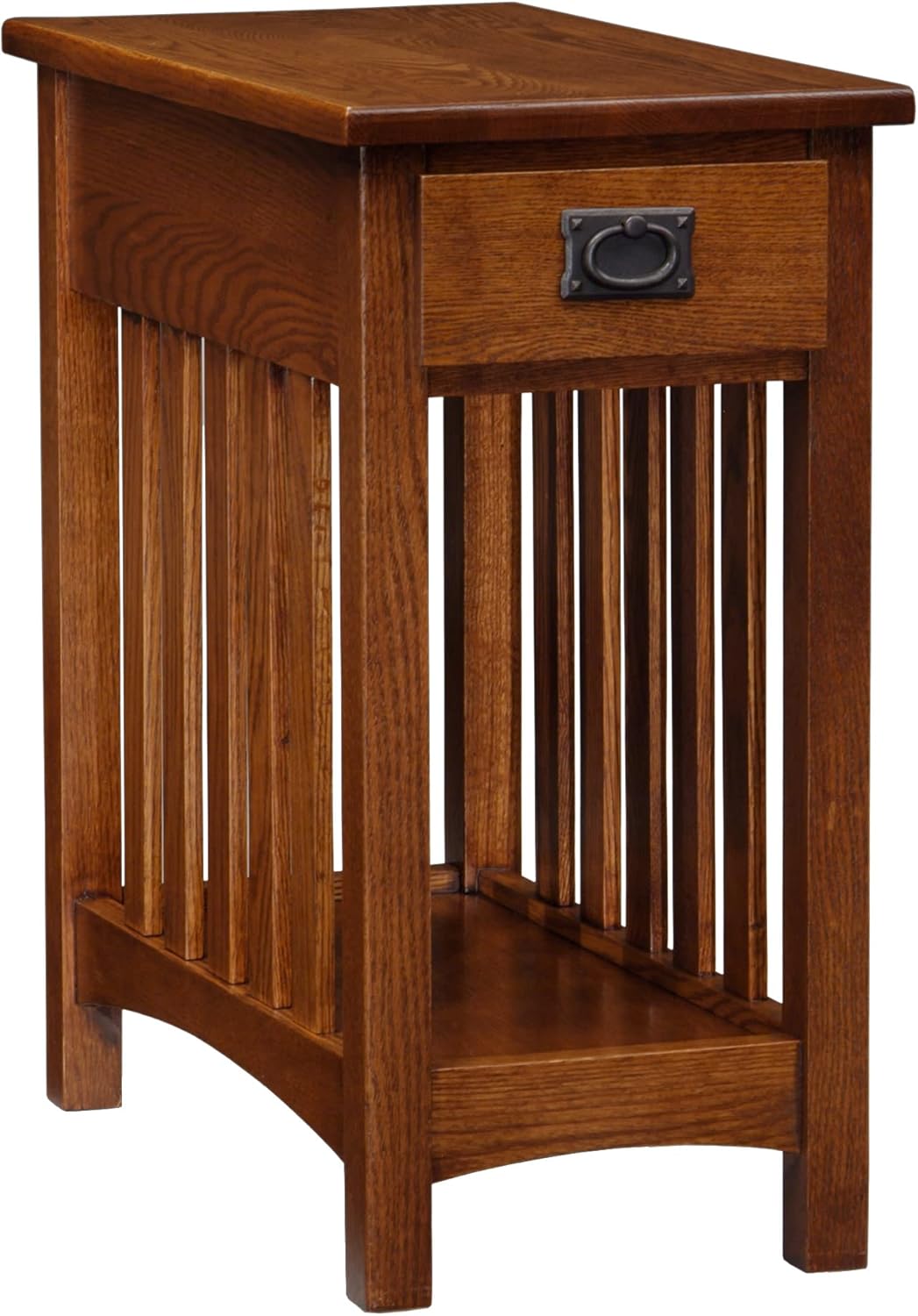 Leick Home Mission 8202 solid oak end table with slatted sides