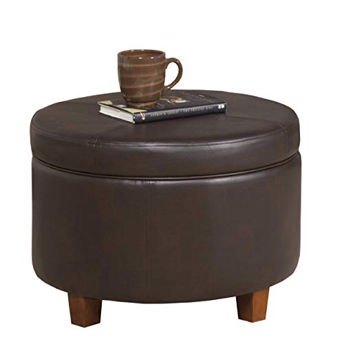 HomePop Leatherette Ottoman
