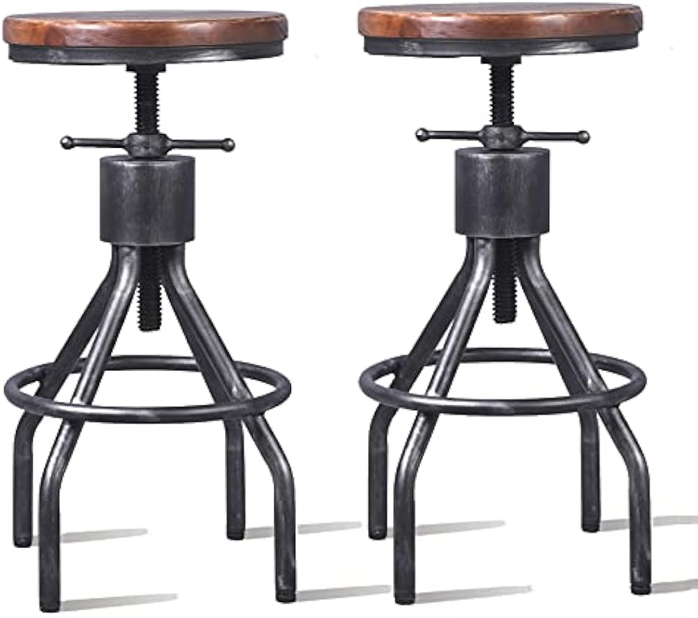 LOKKHAN Round Wood Bar Stool