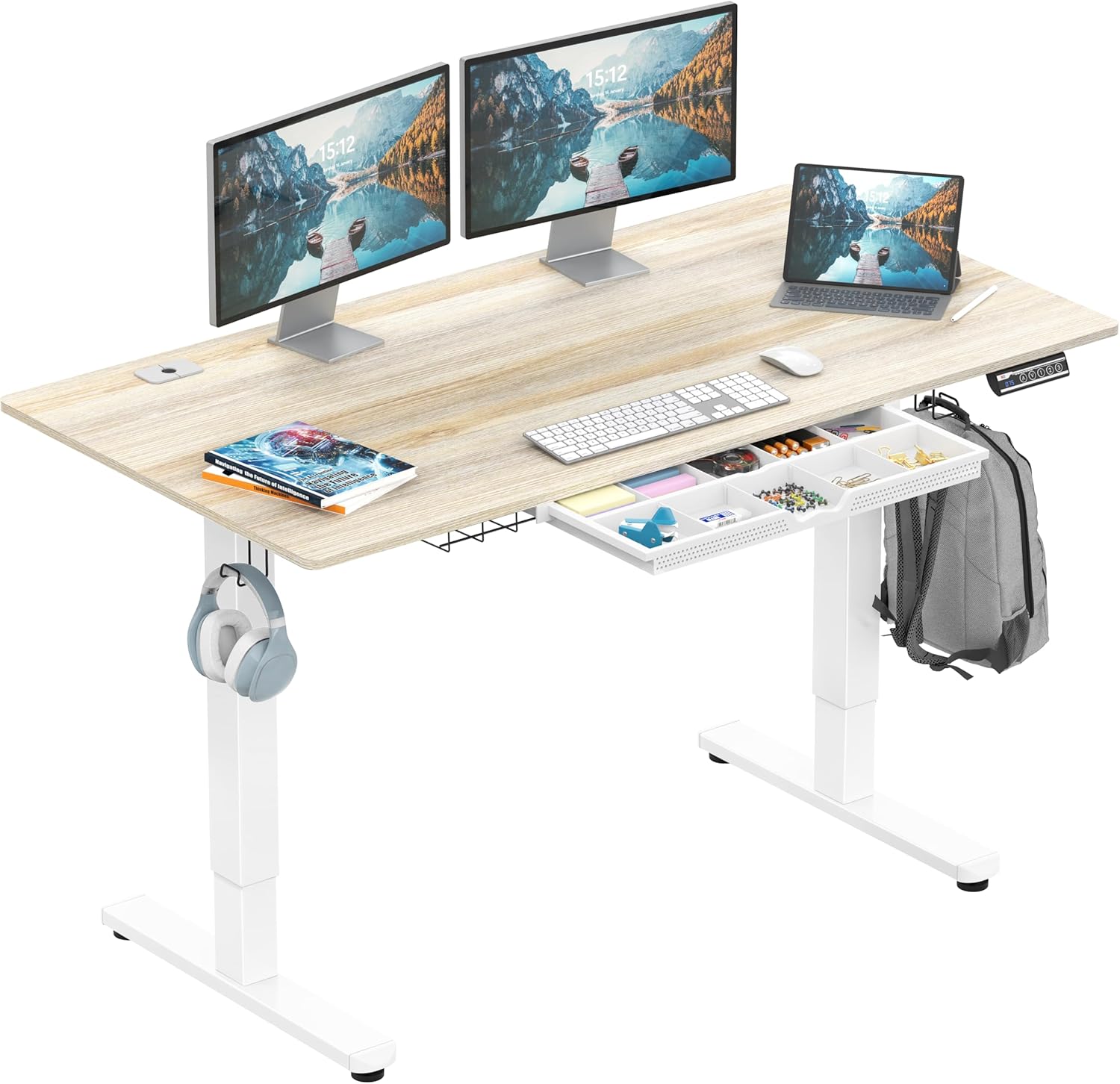 SHW 55-inch Standing Desk with Drawer