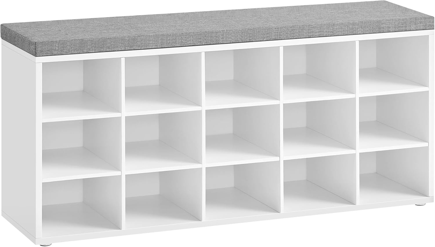 VASAGLE 15-Cubby Shoe Bench