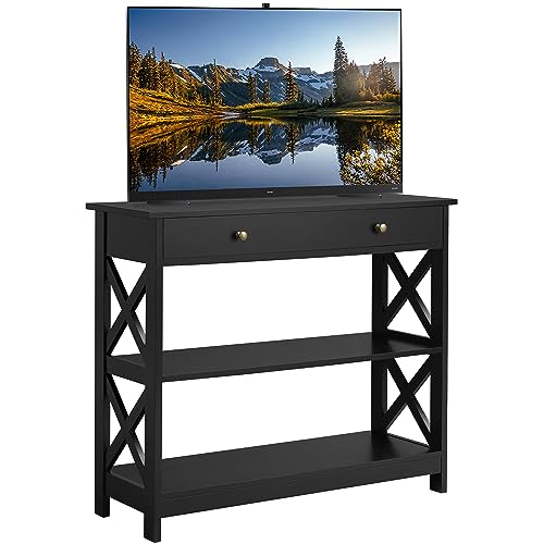 Yaheetech Farmhouse TV Stand with Drawer