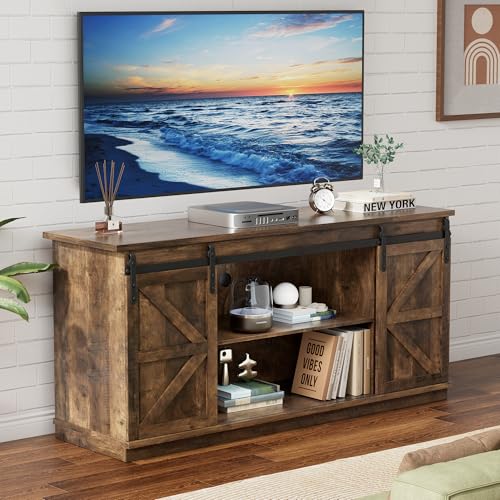 YESHOMY Barn Door TV Stand