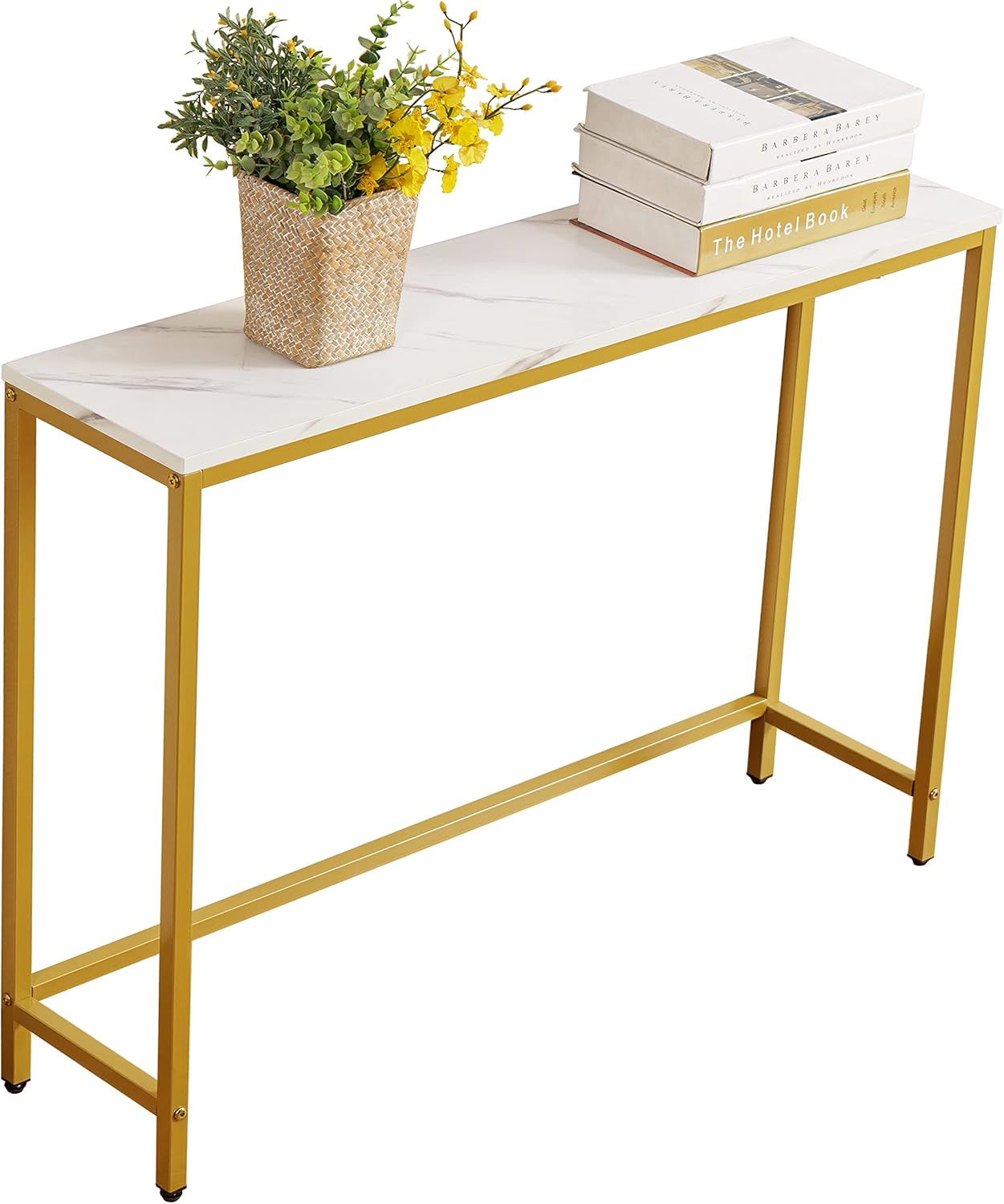 loglus Single Layer Faux Marble Console Table