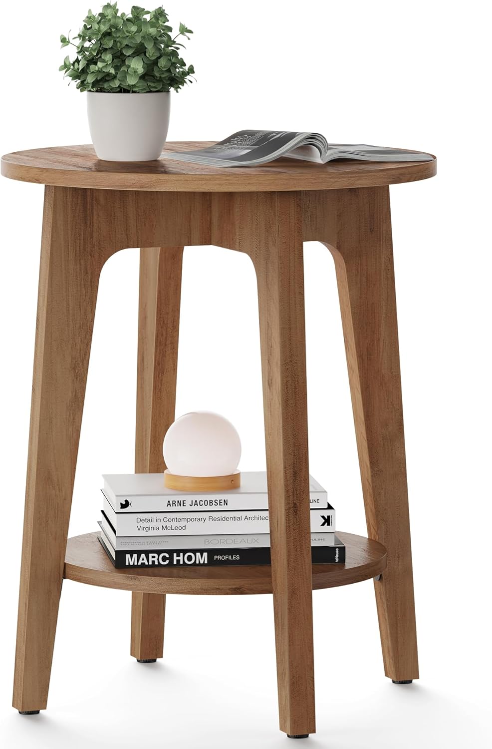 VASAGLE MAEZO round 2-tier oak-finish end table