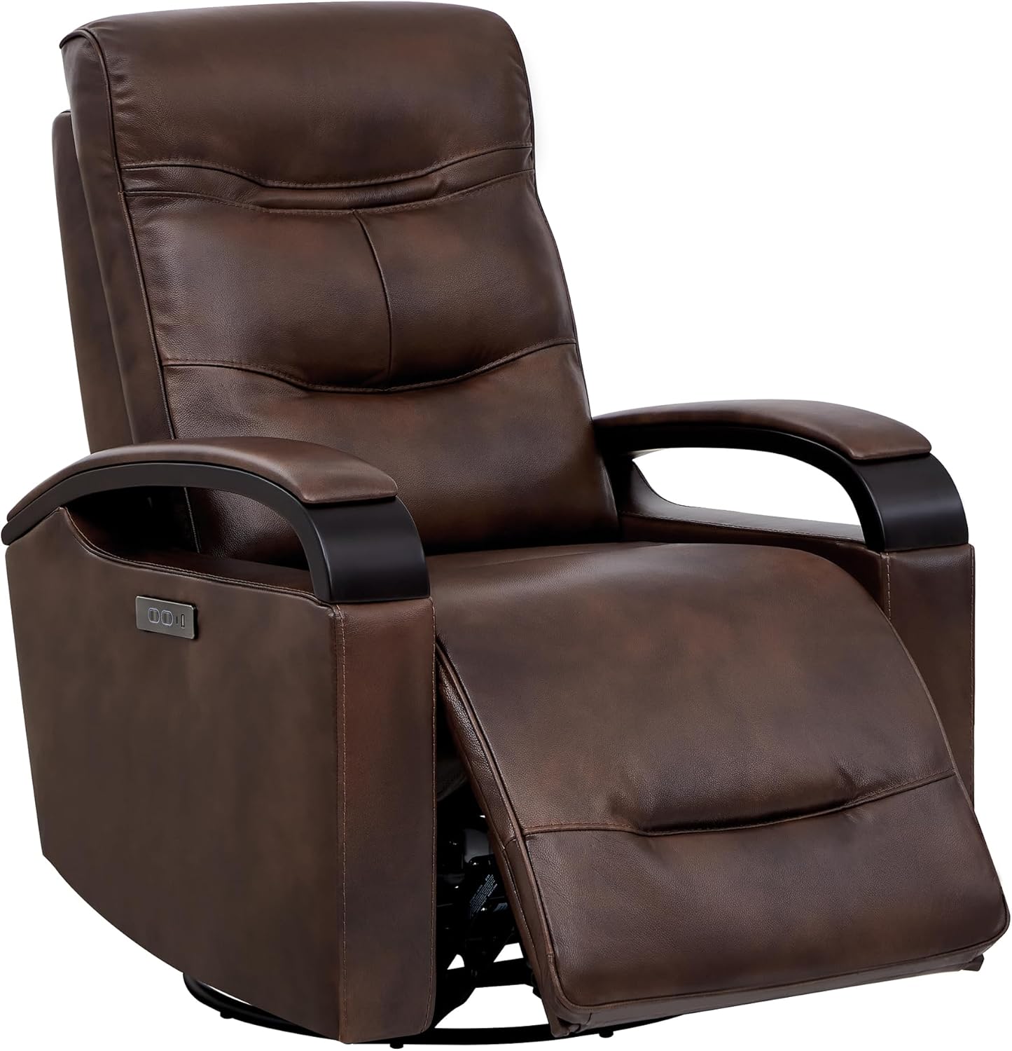 CHITA Genuine Leather Swivel Glider Rocker Recliner