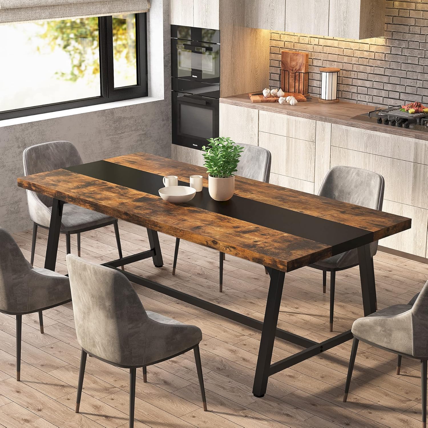Tribesigns 70.87-inch Industrial Dining Table