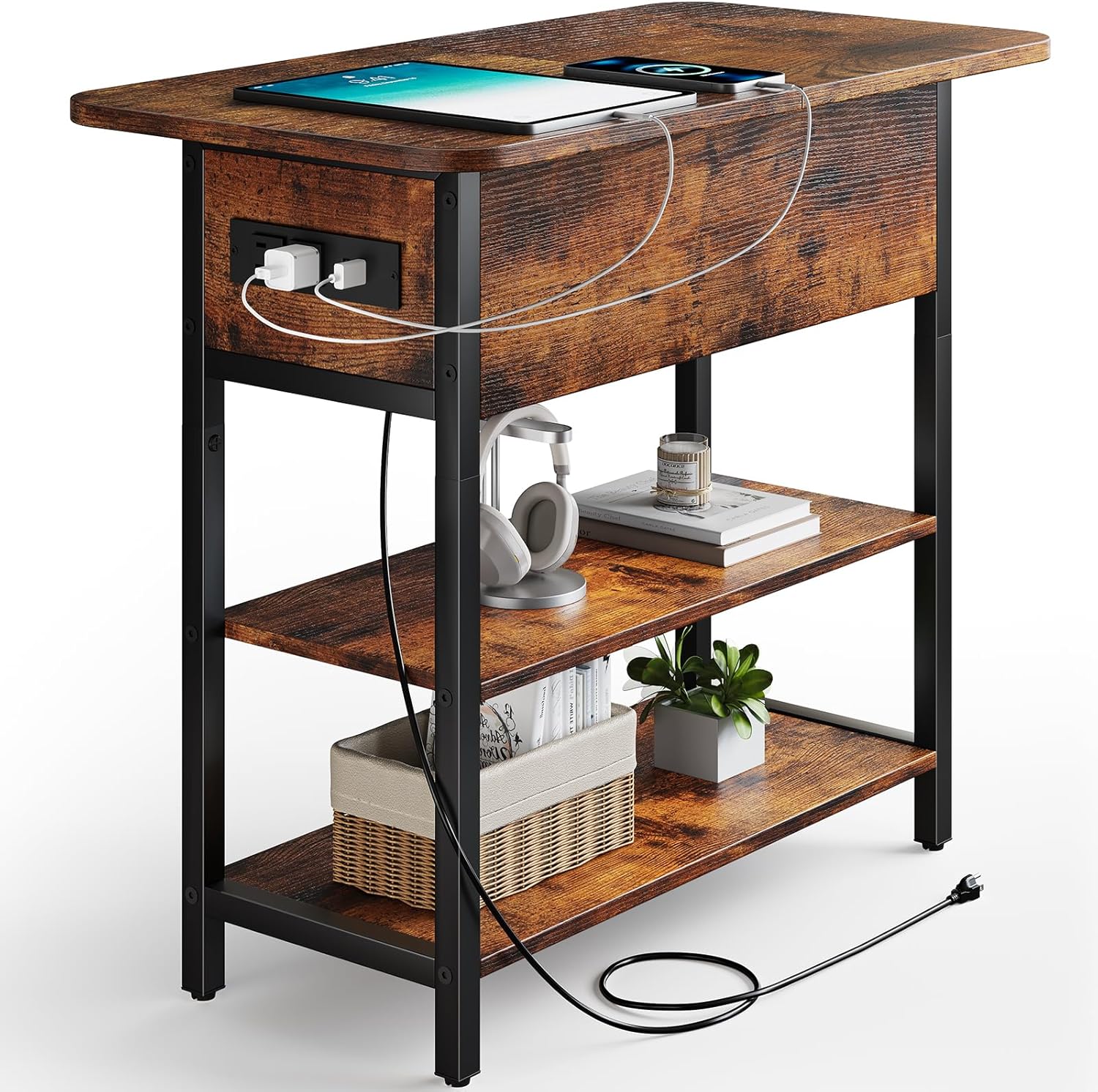 Yoobure End Table with Charging Station