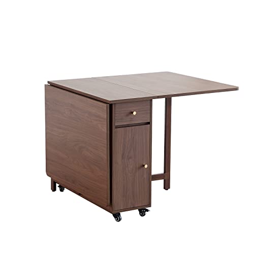 COMUHOME Drop Leaf Dining Table with Drawers
