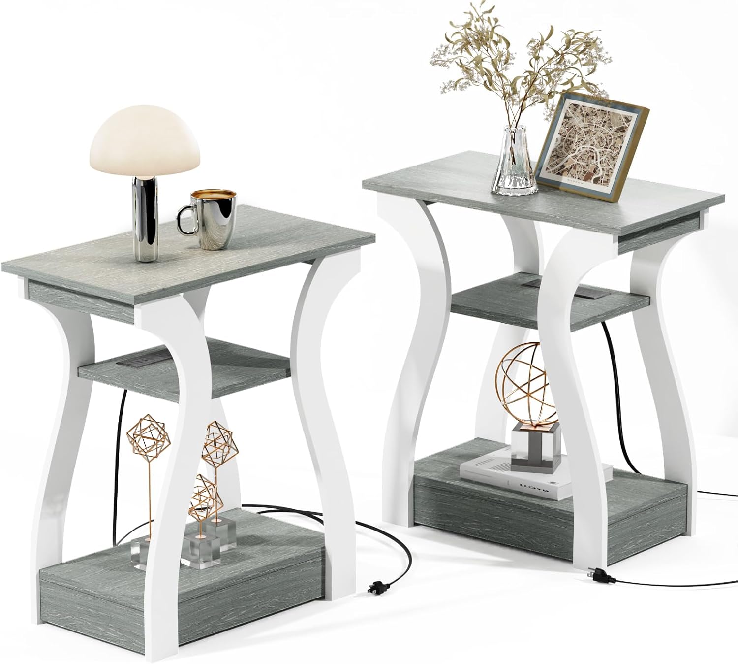 FROMJBEST End Tables Set of 2
