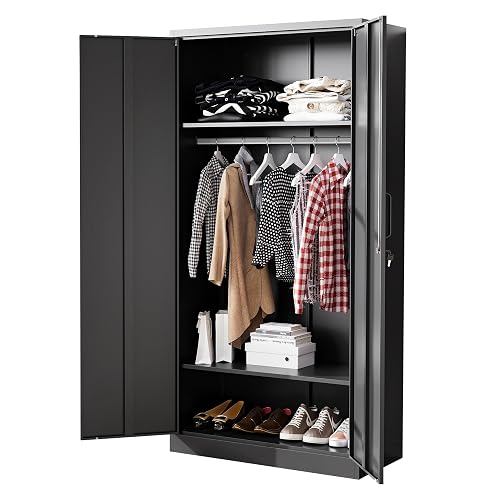 BYNSOE Metal Armoire Storage Cabinet