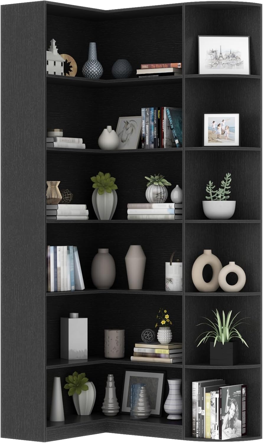 Loomie 6-Tier Corner Etagere with Full Baffle