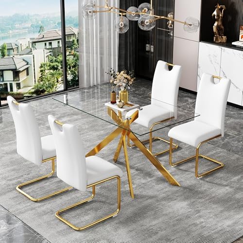 GSSDEE 51" Glass Dining Table