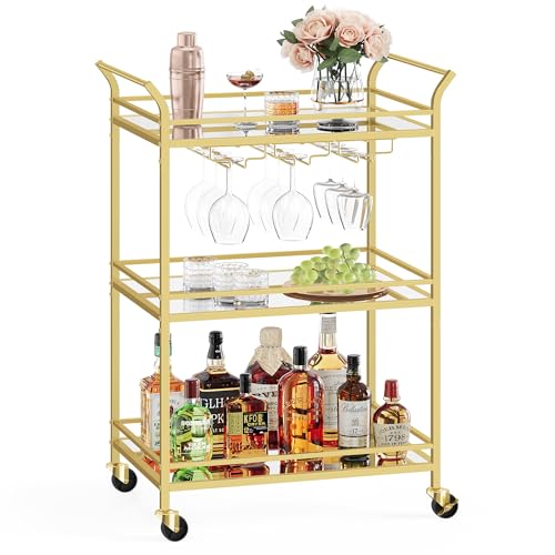 VASAGLE Bar Cart Gold