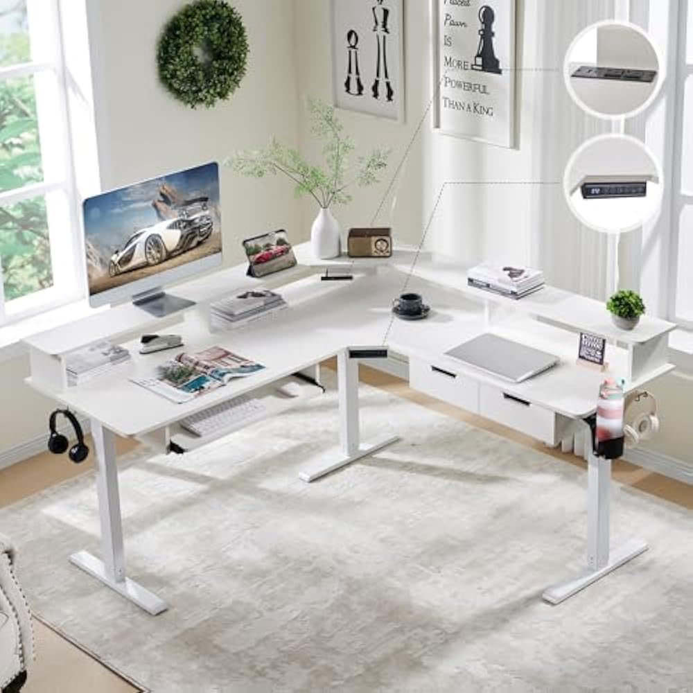 RedLemon 60-inch L-Shaped Gaming Standing Desk