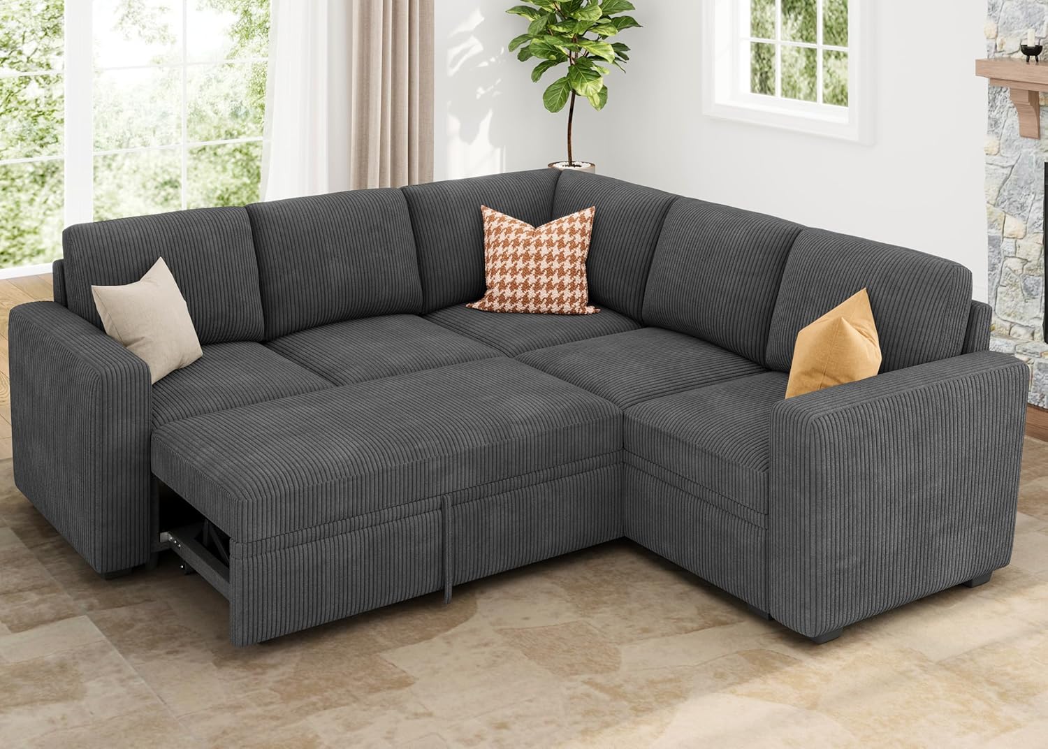 HONBAY Sectional Sleeper Sofa