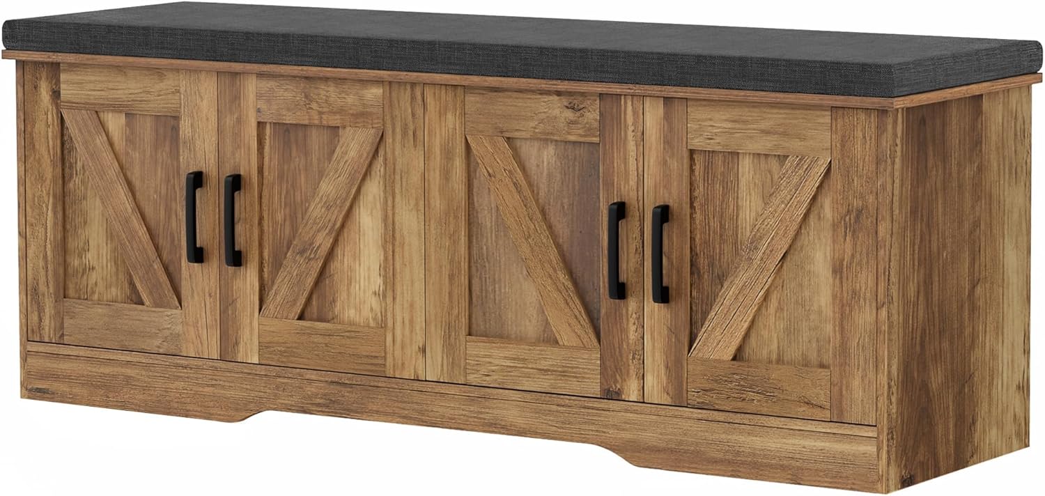 HOMSHO Wide Padded Boot Bench