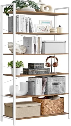 VASAGLE 6-Tier Industrial Bookshelf