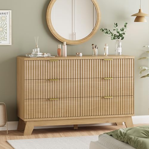 Xixini Fluted 6-Drawer Dresser