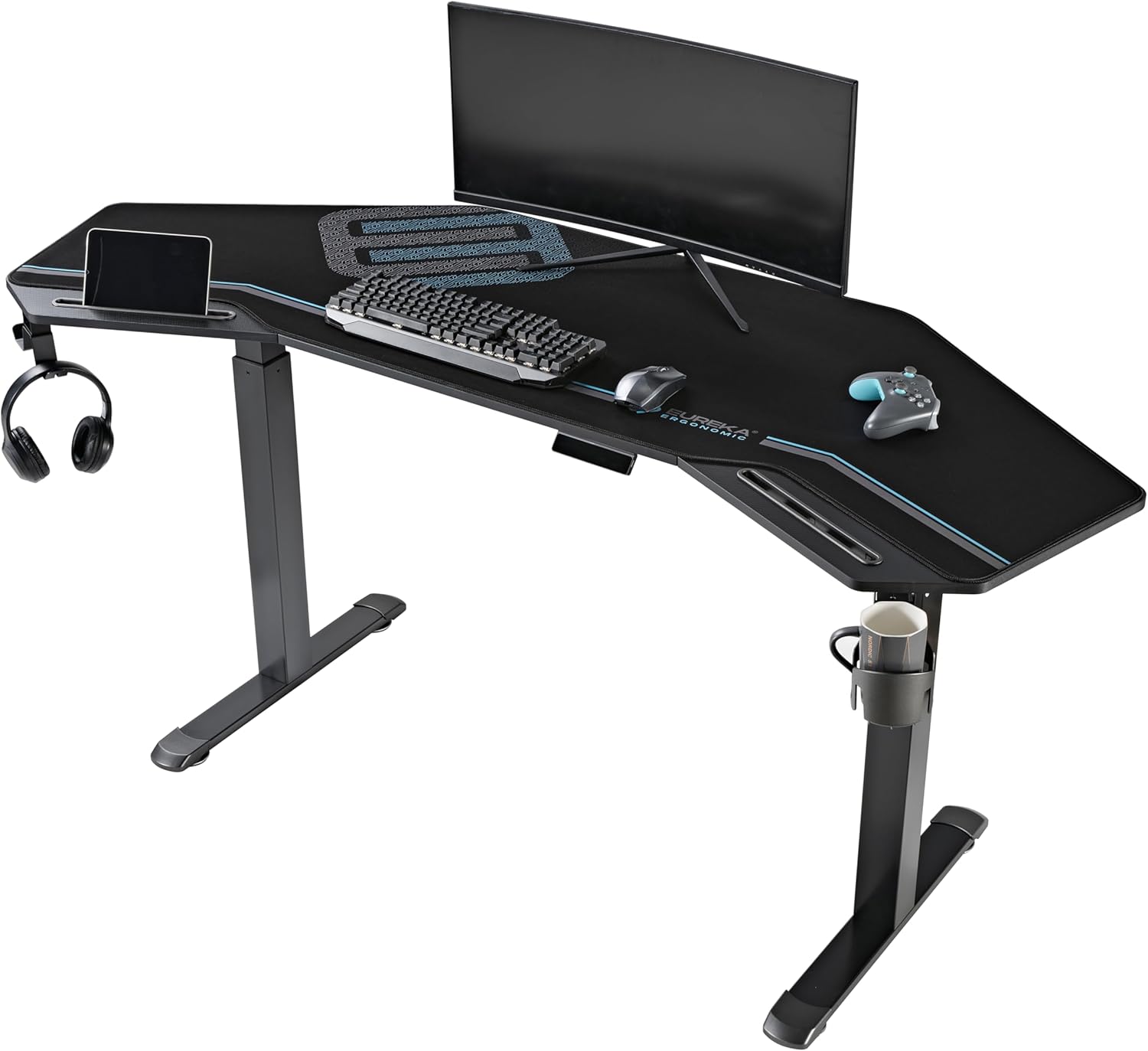 EUREKA 72 Inch Wing Gaming Desk