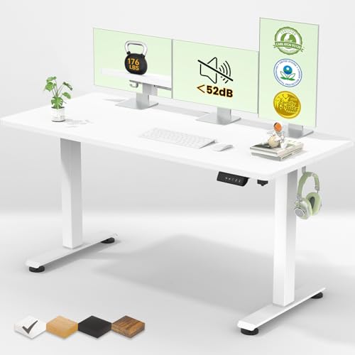 Veken 55-inch White Electric Standing Desk