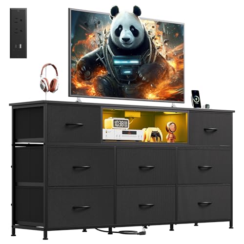 WLIVE Dresser TV Stand with LED Lights