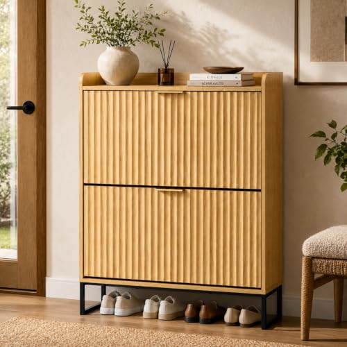 VINGLI Fluted Wardrobe Armoire