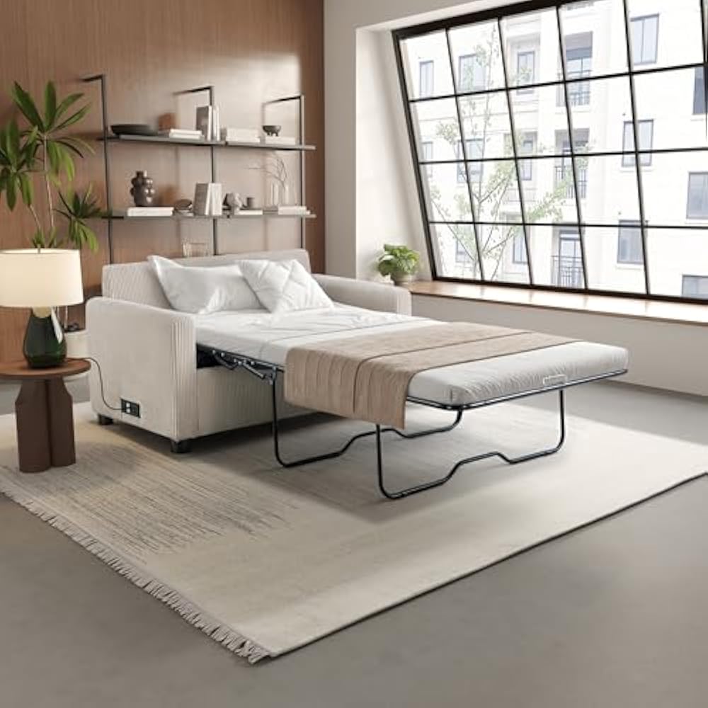 Serta Darnold pull-out sleeper loveseat in gray