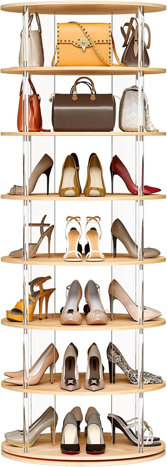 TAKEKIT Acrylic Rotating Shoe Rack