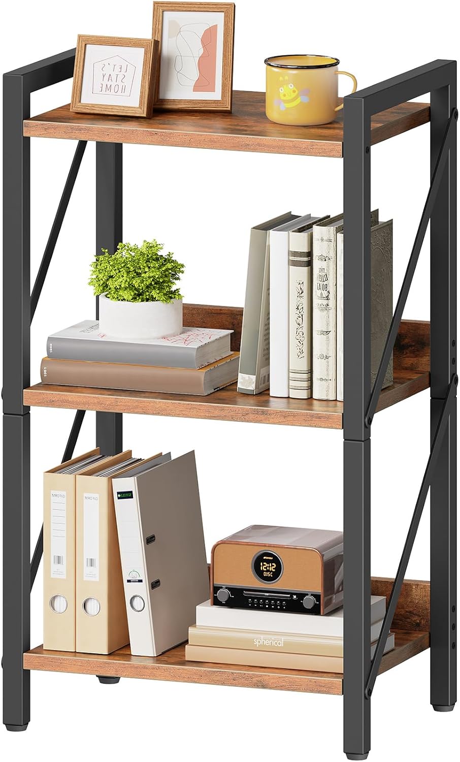 HOOBRO 3-Tier Industrial Bookshelf