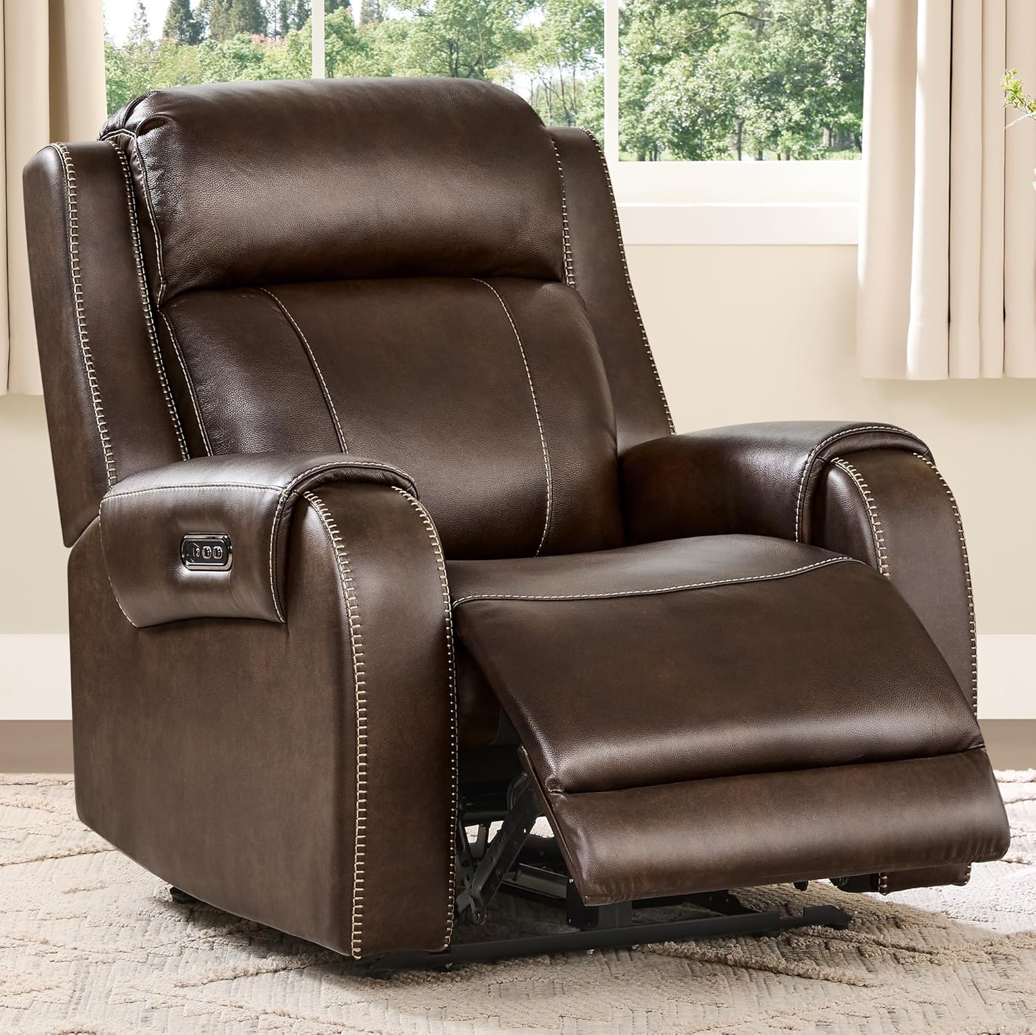CHITA Genuine Leather Power Wall Hugger Recliner