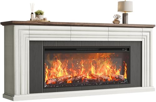 PRAISUN 70" Farmhouse Fireplace TV Stand