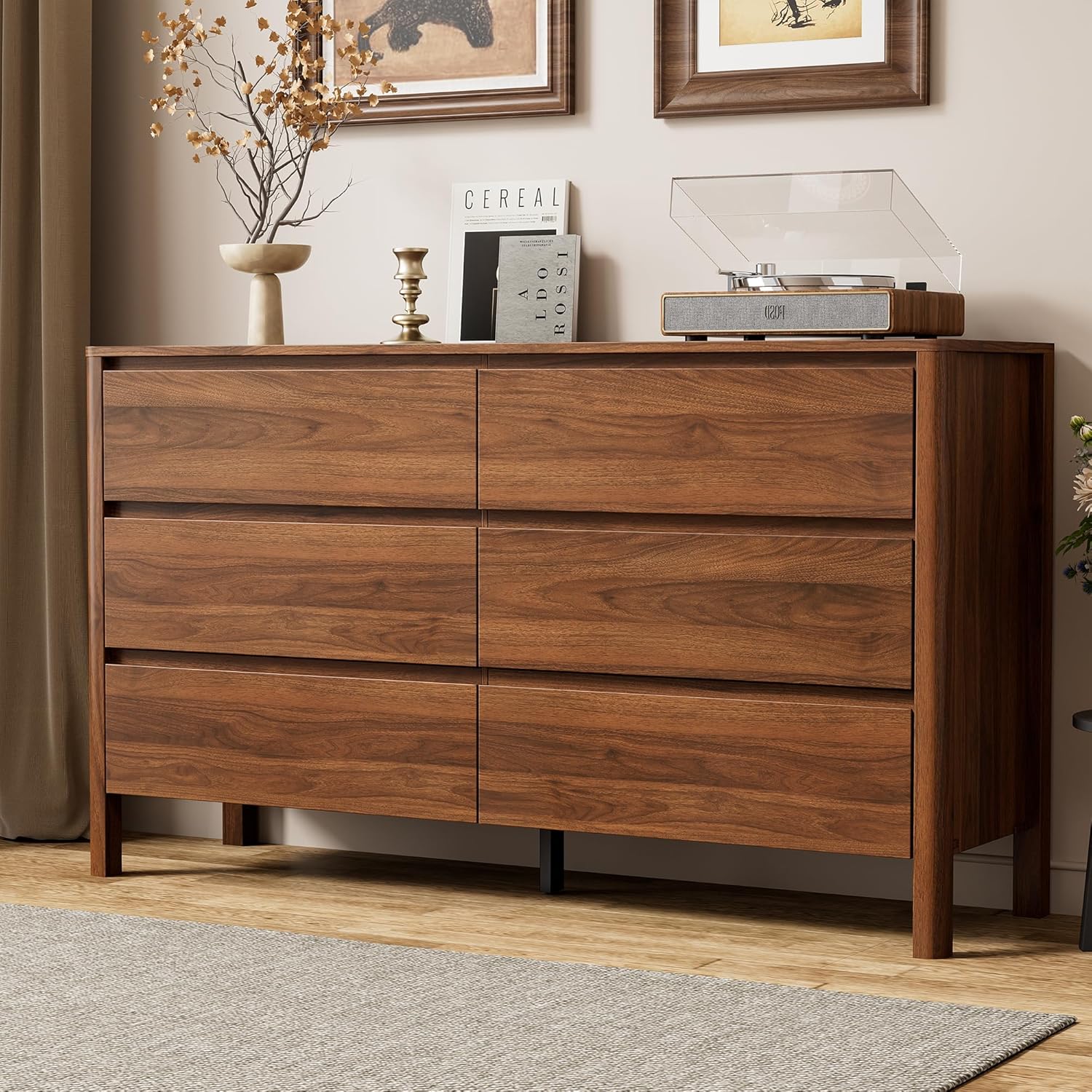 Furniway 55" Mid-Century Dresser