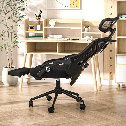 CYKOV Ergonomic Office Chair with Retractable Footrest