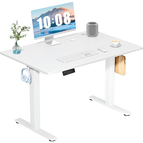 DUMOS 40-inch White Electric Standing Desk