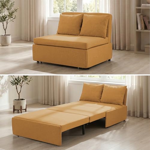 BALUS Twin Pull Out coastal folding sofa sleeper in blue