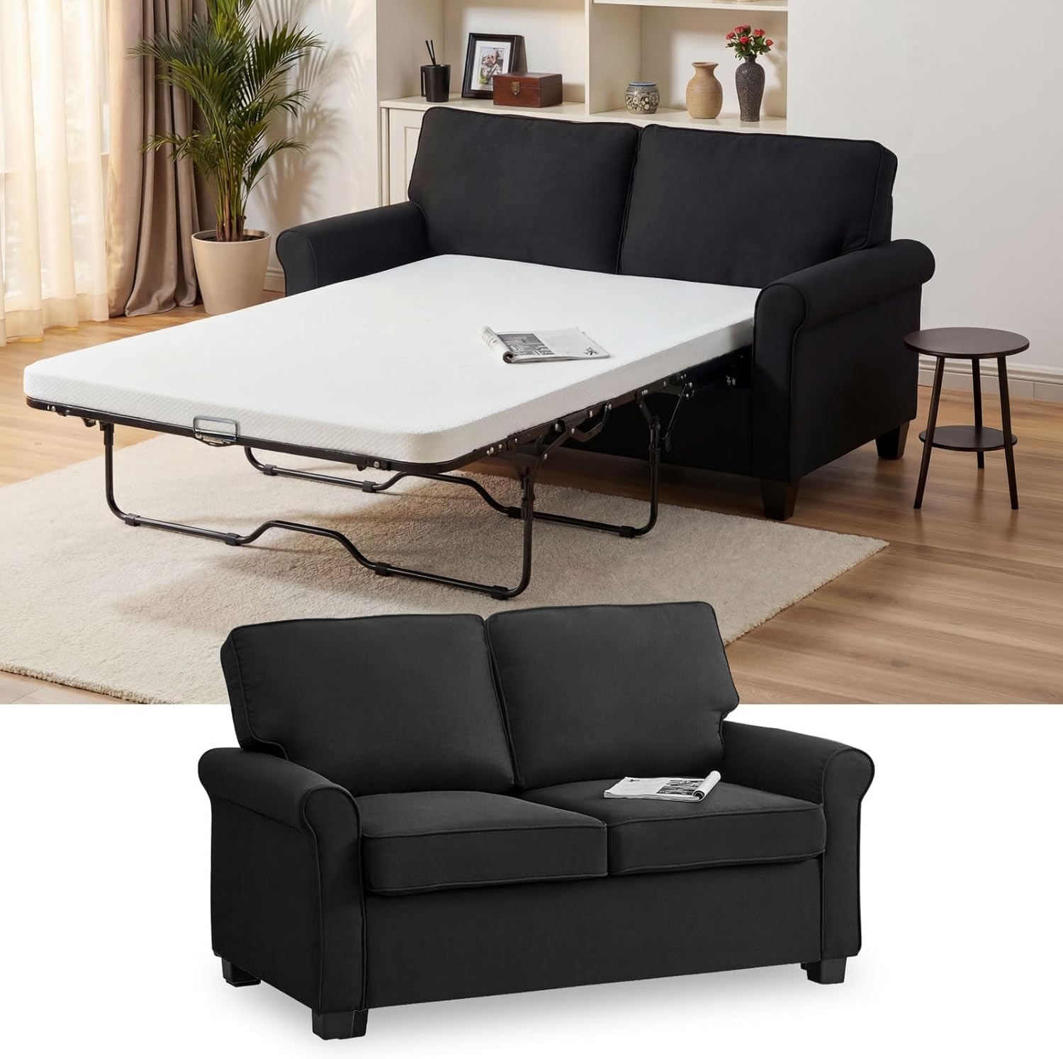 Meeyar pull out sofa bed with pocketed coil mattress