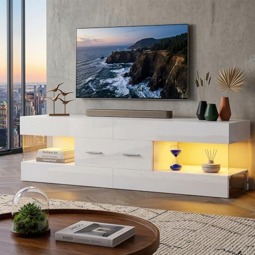 Bestier 60" White Modern TV Stand